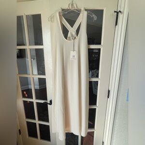 NWT Nordstrom Luxely Cream Racerback Sleeveless Long Travel Tank Dress